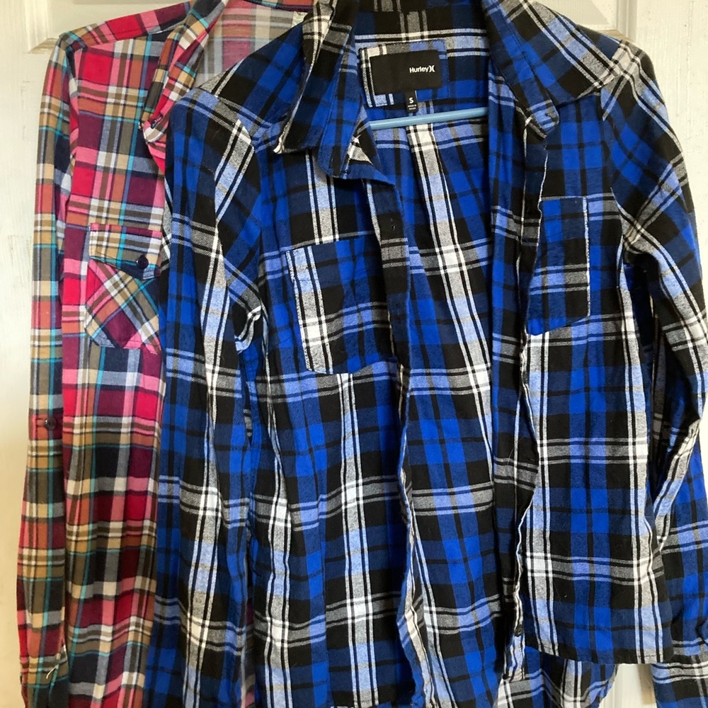 Lot of 2 Womens Size Small & Medium Flannels